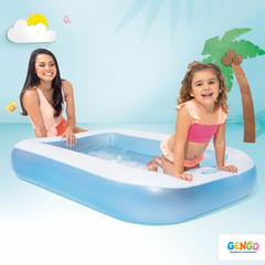 INTEX 65" x 39" x 11" Rectangular Inflatable Kiddie Pool Blue