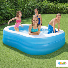 INTEX Swim Center Family Swimming Pool White Blue (80"X60"X19")