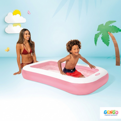 INTEX 65" x 39" x 10" Rectangular Inflatable Kiddie Pool Pink