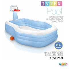 INTEX Swim Center Shootin Hoops  Family Pool, for Ages 3+ 101 x 74 x 51 inches